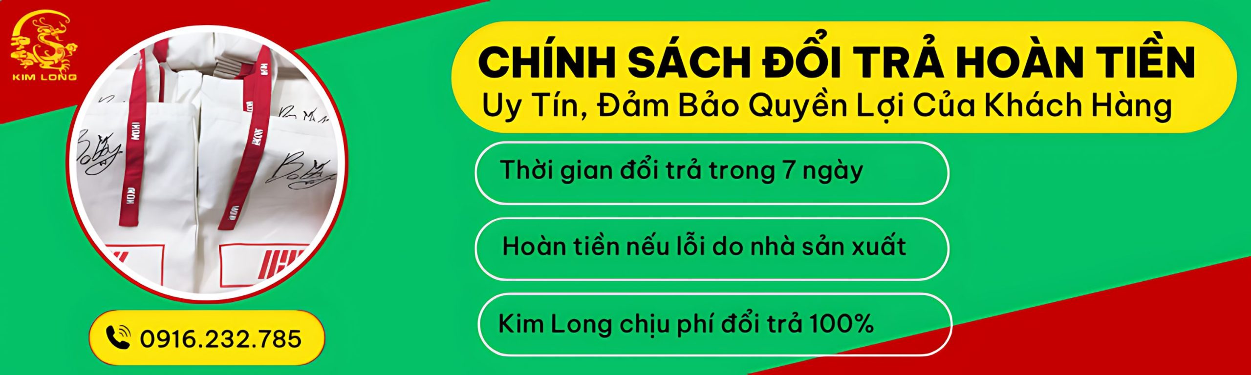 chính sách đổi trả hoàn tiền kim long