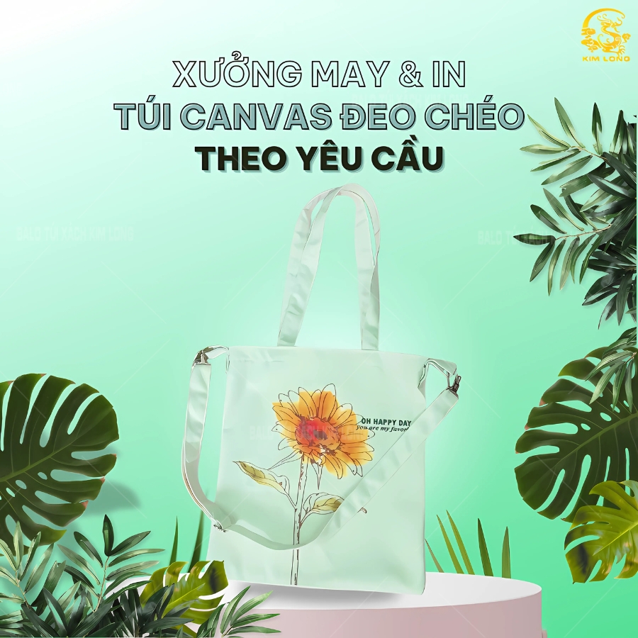 may túi canvas đeo chéo theo yêu cầu